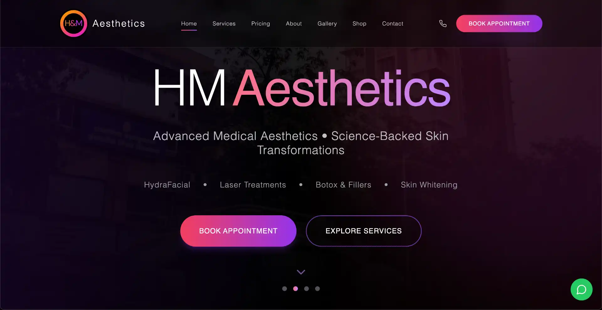 HMAesthetics – Beauty Salon Booking & Management System — website project screenshot by Mughees Butt
