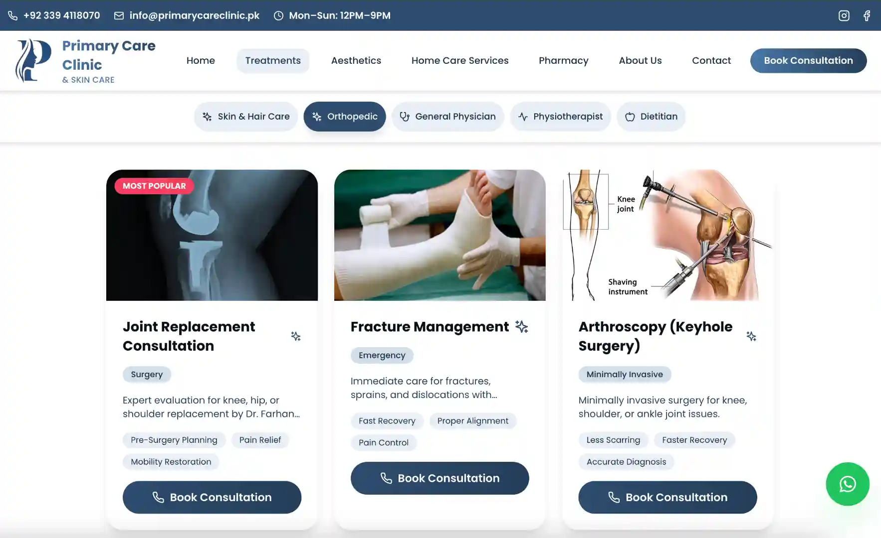 Primary Care Clinic – Patient Management System — website project screenshot by Mughees Butt